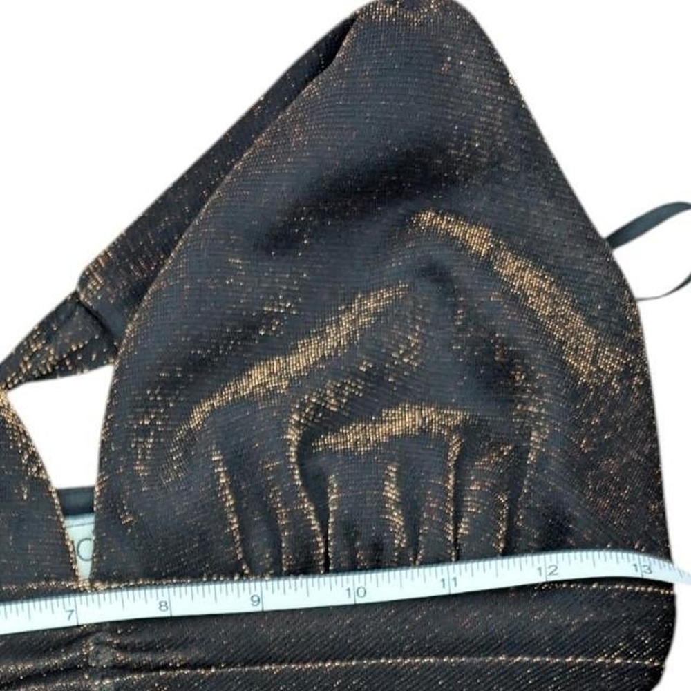 Vintage Cache Metallic Bronze Backless Pleated Ha… - image 4